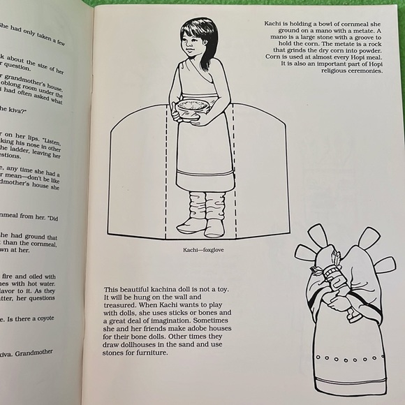Kachi A Hopi Girl Paper Doll Book To Read, Color and Cut by Jan Mike - Picture 3 of 12